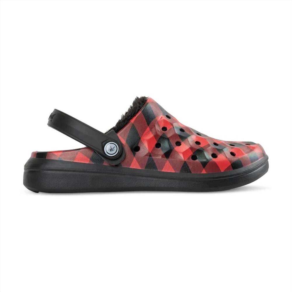 NEW JOYBEES unisex varsity lined graphic clog in buffalo plaid